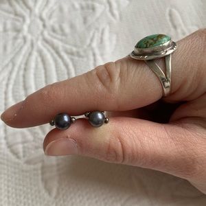 Black Tahitian Pearl Studs (authentic)